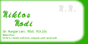 miklos modi business card
